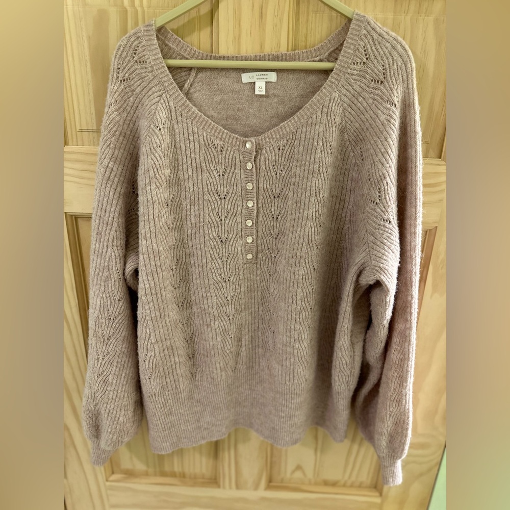 LC Lauren Conrad Women's Dusty Rose Knit Sweater Size XL